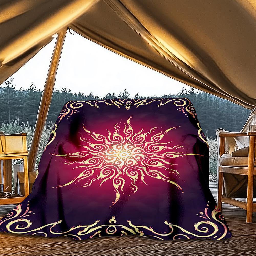 1pc Peacock Feather Artwork Throw Blanket Polyester Fiber, Lightweight Flannel, Soft & Warm, All Season Use for Outdoor, Camping 80x120cm