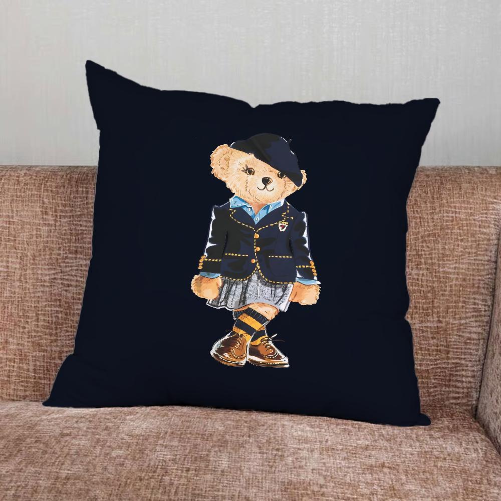 Fashion Bear P-PoloS Pillow Case For Home Bedroom Car Office Decoration Living Room Sofa Cushion Cover Suitable