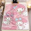 My Melody Pink Flannel Blanket 2D Single Print Cute Cozy Durable Warm Throw Blanket Home Bedroom Living Room Sanrio Theme Decor
