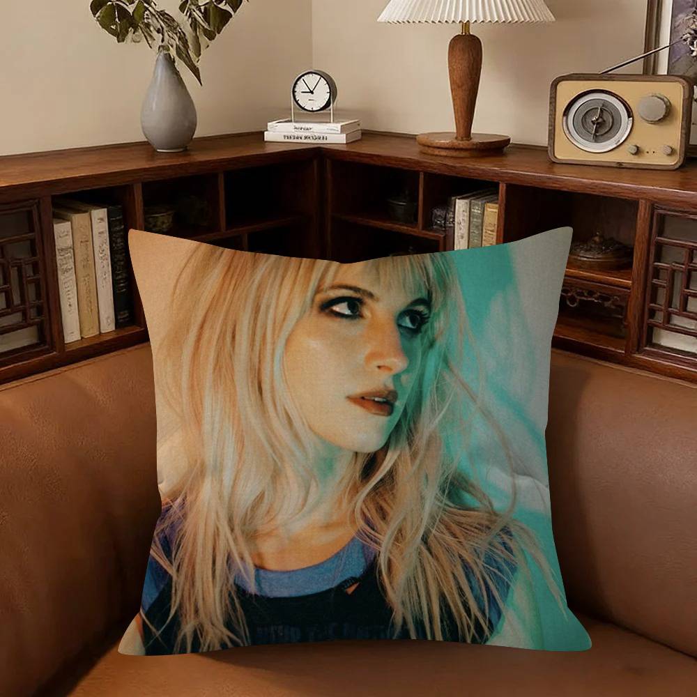 H-Hayley Williams Cantora Almofada de Escritório Fronha Capa de Almofada de Carro 45X45cm Fronha Lombar Fronha de Sofá