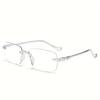 8PCS Elegant Rimless Reading Glasses for Men and Women Rectangular Frame Shape with Anti-Blue Light Polycarbonate Lenses