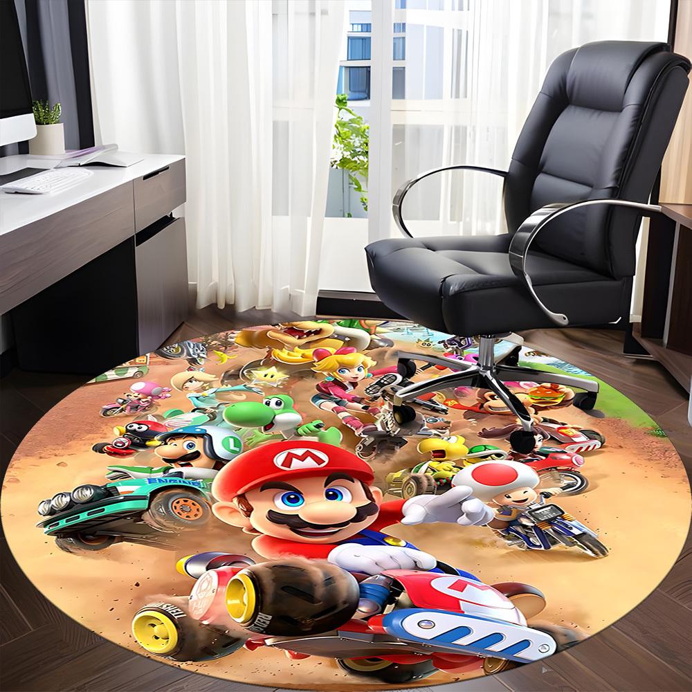 1pc Mario Kart Office Round Area Rug, Bedroom Living Room Home Decor, Room Deco, Offic a1016198