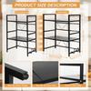 2 Tier Microwave Oven Rack Expandable Microwave Stand Countertop Kitchen Utensils Tableware Storage Shelf Countertop with Hooks