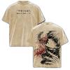 Ken Kaneki Tokyo Ghoul T-shirt Anime Vintage Y2k Washed Oversized T Shirt Summer Short Sleeve Cotton Tees Tops Men Clothing
