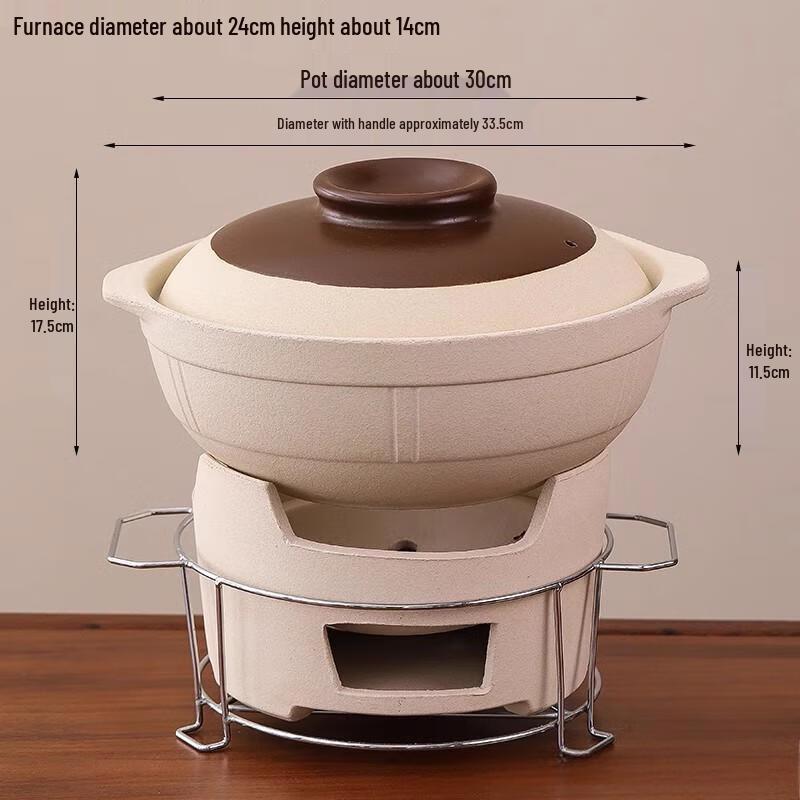 Wutuo 5.0L Traditional Clay Pot for Hotpot & Claypot Rice with Iron Stand