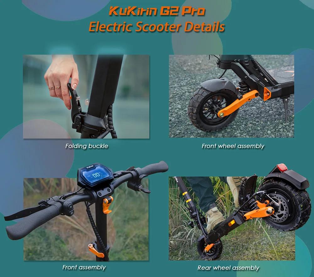 KuKirin G2 Pro VMP Electric Scooter 500W 48V 15.6Ah 9 Inch Off-road Tire Foldable Electric Scooter 25KM/H Speed 65KM Range