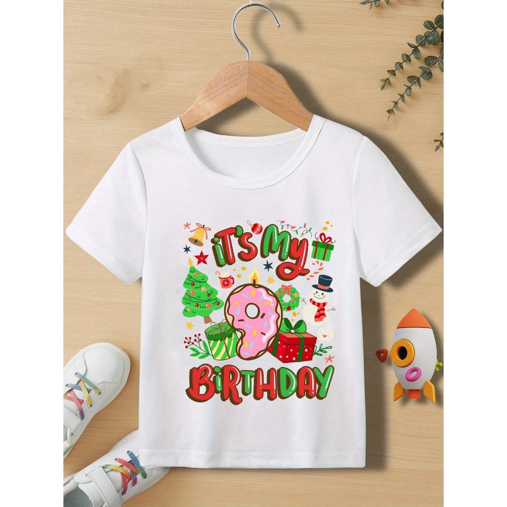 It'S My 2nd Birthday Christmas Snowman, Christmas Print Birthday Numbers 1-9 Years Old Merry Xmas T-Shirt Boys Cute Toddler