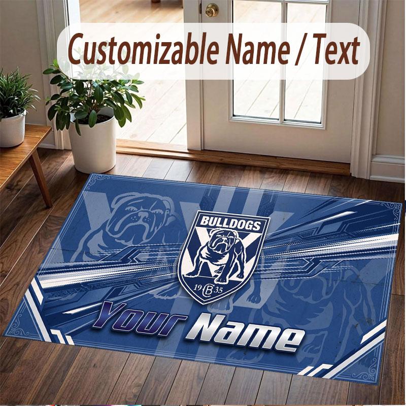 Custom Rug Canterbury-Bankstown Bulldogs Pattern Print Name Text Soft Non‑Slip Floor Carpet for Home Indoor Decoration