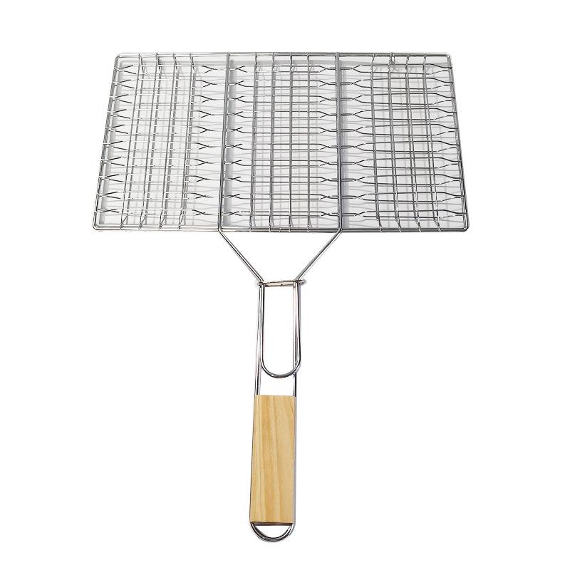 Heavy-Duty Electroplating BBQ Clip for Grilled Fish & Hamburgers - Outdoor Square Grill Tool