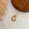 Elegant Titanium Steel Geometric Necklace for Women - Versatile, Non-Fading, Light Luxury Style