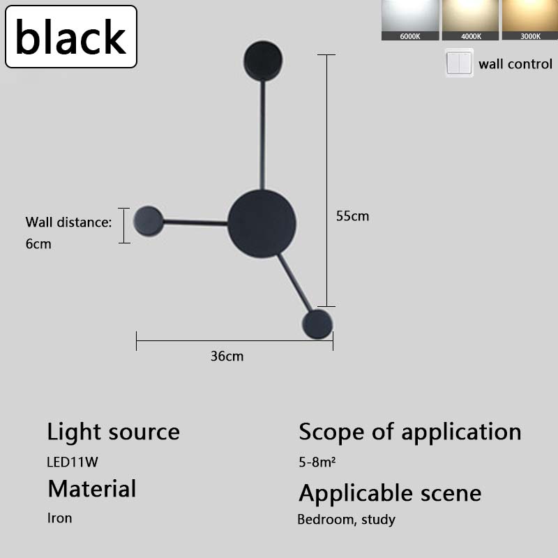 

Скандинавский современный стиль спальня ночник простая творческая личность лестница проход фон настенные декоративные светильники three-colored light