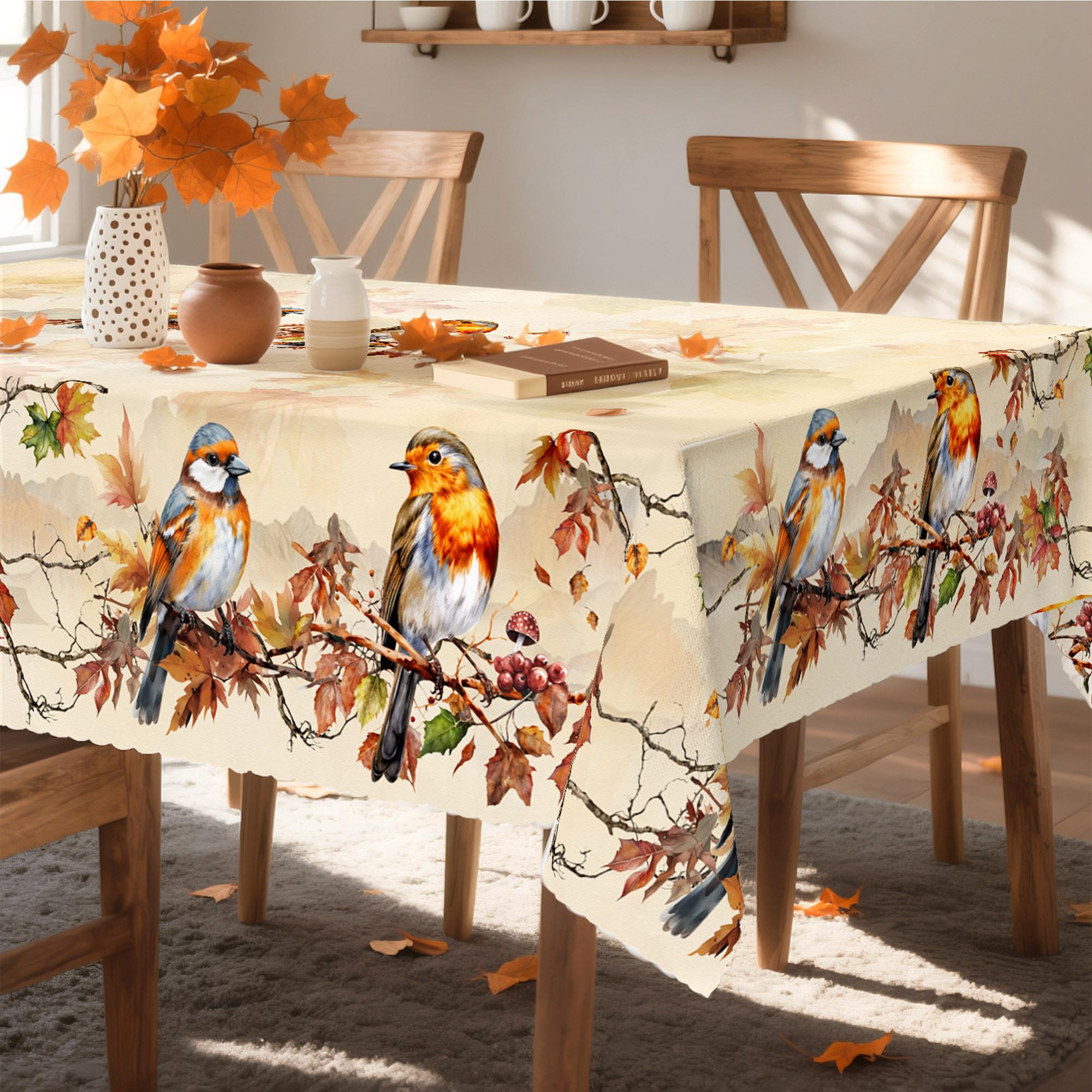 Herfstblad Patroon Rechthoekige Tafelkleed voor Tafeldecoratie Keuken Eetkamer Waterdicht Herbruikbaar Tafelkleed voor Tafels Feest Picknick 100x160cm