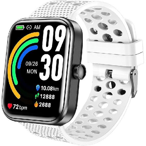 

Сумісні з ремінцями для смарт-годинника TOZO S3, Силіконові змінні браслети, Спортивний ремінець з металевою пряжкою, Сумісний з TOZO S3 1,83 дюйма Smart білий