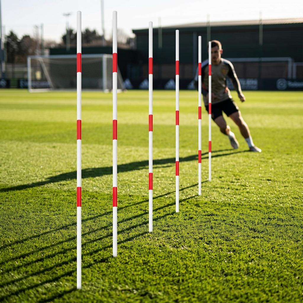 5 Pieces Lightweight Slalom Poles Soccer Training Poles, for Field Marking,