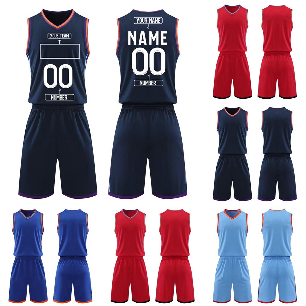Herren Basketball Trikot Set Ärmellos V-Ausschnitt Uniformen Leichte Athletische Sportbekleidung Trainingsoutfit