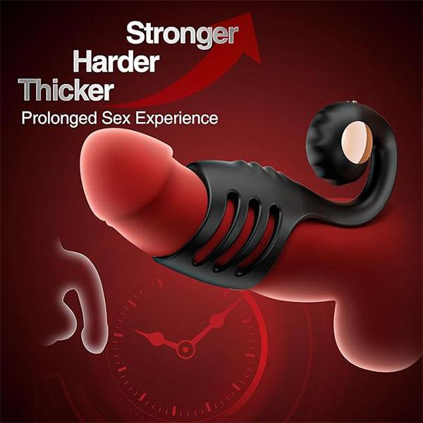 Penis Ring Vibrator,Vibrating Cock Ring Sleeve Vibrator Male Sex Toys, 10 Modes Remote Control Penis Sleeve, Clit G-Spot Vibrators Men