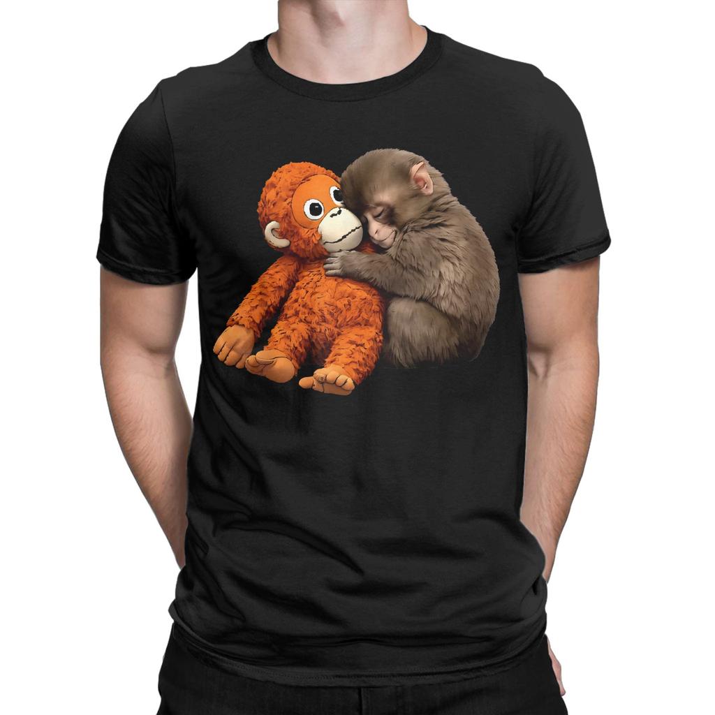 Men Punch Monkey Funny Animal T Shirt 100 Cotton Clothes Leisure Short Sleeve Crewneck Tee Shirt Gift Idea TShirts