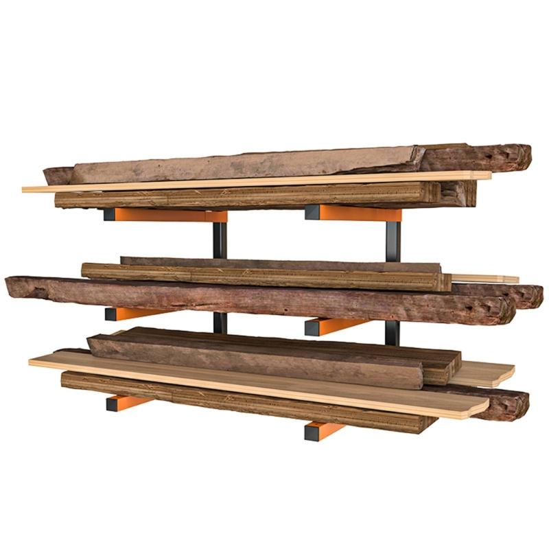 Heavy Duty Wall Mount Lumber Rack Space Saving Timber Storage Shelf 3 Tiers Wood Holder Multipurpose Firewood Organizer