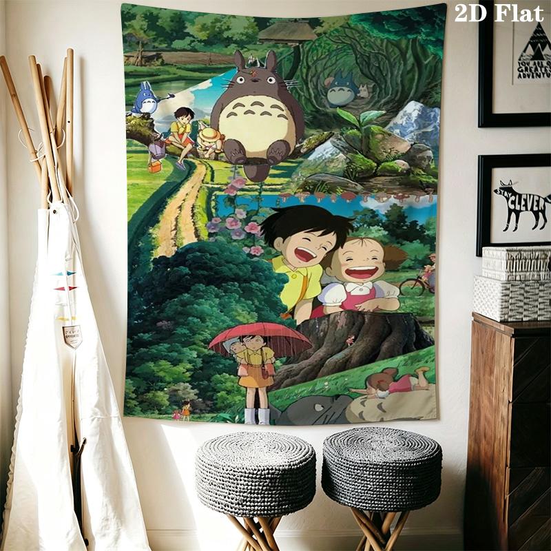 Neighbor Totoro Magical Journey Tapestry Background Cloth Wallmounted Home Decor Background Wall Hanging Cloth Homestay Soft Decoration Tapestry