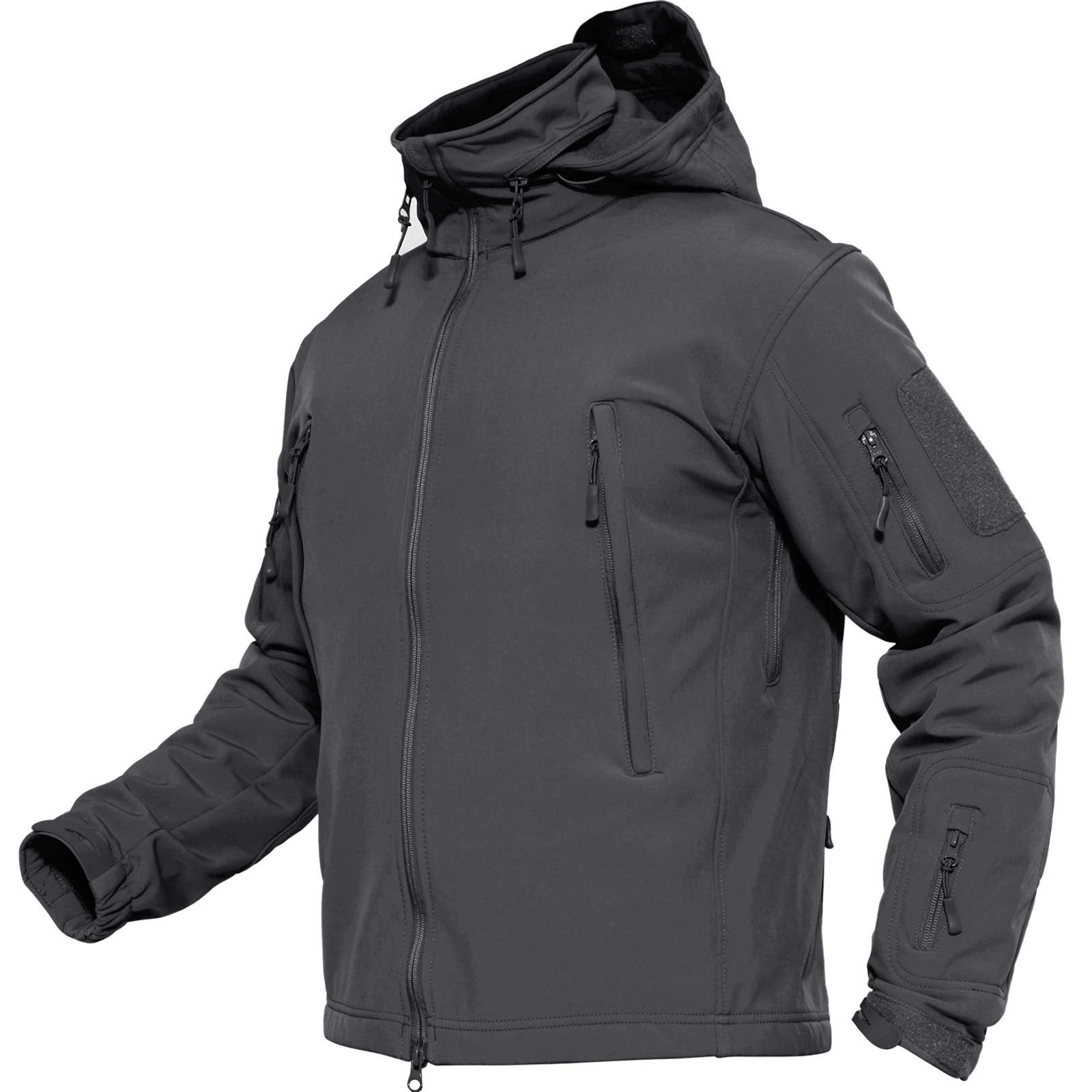 

TACVASEN Military Cold Weather Solid Color Fleece Dark Size L Men s Jacket, Coat, Winter, Stylish, Sportswear, Windproof, Gray,