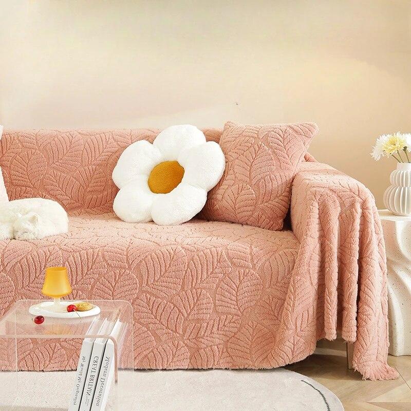 Autumn and Winter Thick Sofa Towel Solid Color Plush Sofa Cover Anti Cat Scratch Sofa Mat Sofa Cover Cloth