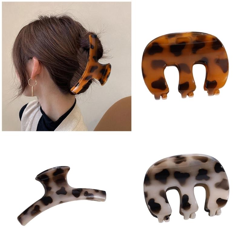 Comfortable Leopard Pattern Hair Claw Strong Barrette For Daily Use Hair Claw Clip For Office Women Everyday Outfit