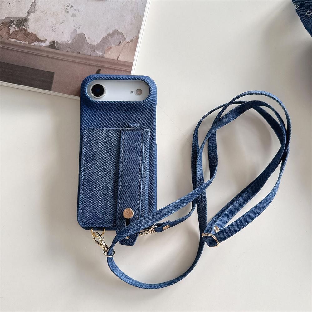 Crossbody Wrist strap Cowboy Leather Wallet Card Slot Phone Case17 Air 16 15 14 Plus 13 12 Pro Max 11 Lanyard Protective Cover