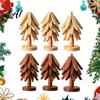 Christmas Tree Shaped Pot Mat Collapsible Wooden Trivets for Hot Dishes Table Wood Heat Holiday Tabletop Decor Dining Resistant Holder Set