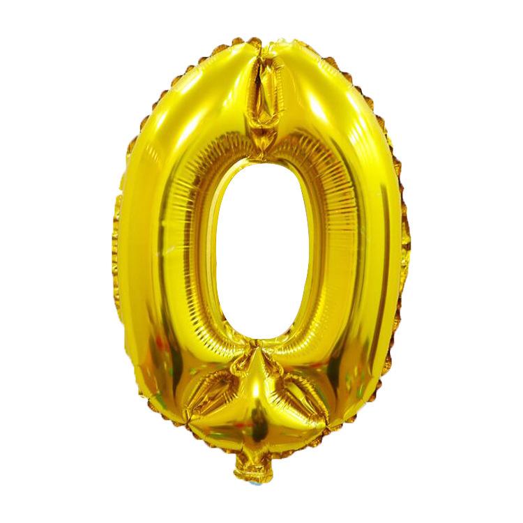 16-дюймовые золотые алюминиевые шары с цифрами для праздничных торжеств и декора вечеринок