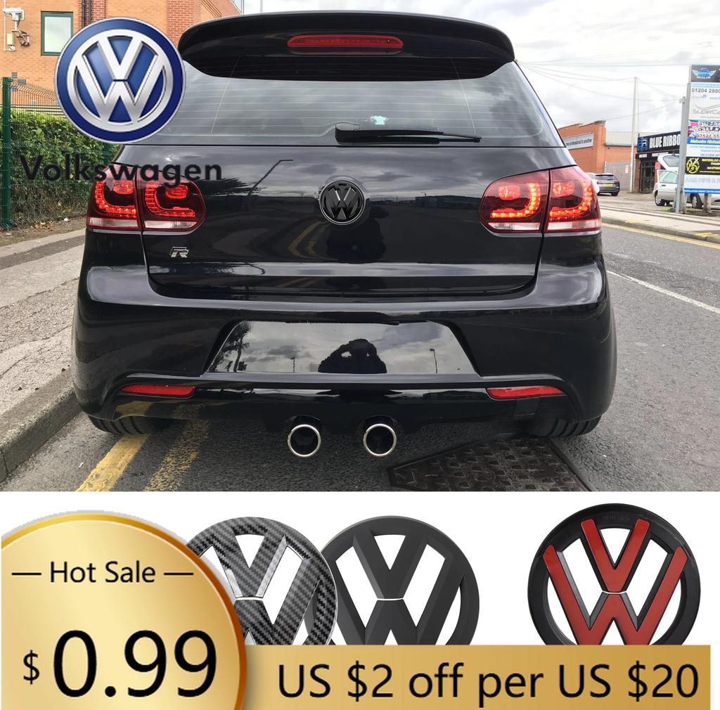 CJOZW1 2026 Hot Emblems For VW Volkswagen Jetta MK5 Golf 1/2Pcs Car Front Bonnet Grill Rear Trunk Emblem Logo Cover For Volkswagen VW G