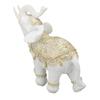 Elephant Statue White Resin Cute Fengshui Lucky Wealth Elephant Sculpture Ornament for Home Entryway Bookshelf Desk Decoration