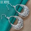 Sterling Silver Charm Butterfly Hollow Drop Earrings for Women Lady Wedding Engagement Party Fashion Jewelry