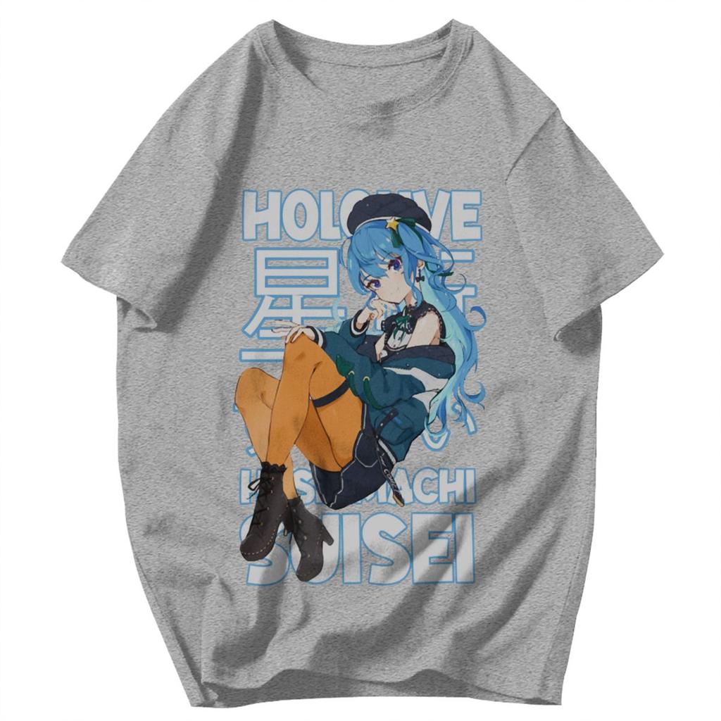 Men T Shirt Idol Showdown Hololive Hoshimachi Suisei Gifts Y2K Graphic Tees Unisex Clothes T Shirts