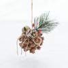 60mm Wood Pine Cone Christmas Tree Ornaments with Standing Base-Winter Holiday Home Decor