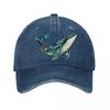 Ozean Mosaik Buckelwal Tierwelt Colla Neue Vintage Gewaschene Baumwolle Baseballkappe Sonnenhüte
