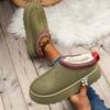 Shoes snow boots women's winter new fashion integrated bag head slippers muffin thick sole fluffy cotton shoes women
