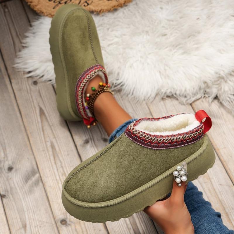Shoes snow boots women's winter new fashion integrated bag head slippers muffin thick sole fluffy cotton shoes women