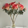 High-Quality Burnt Edge Silk Peony - Artificial Flower for Home Decor & Photography
