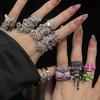 Light Luxury High-End Cold Wind French Full Diamond Zir*****Pen Ring Niche Design Butterfly Ring Woman