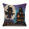 Halloween Linen Pillow Cover Printed Pillow Cover
