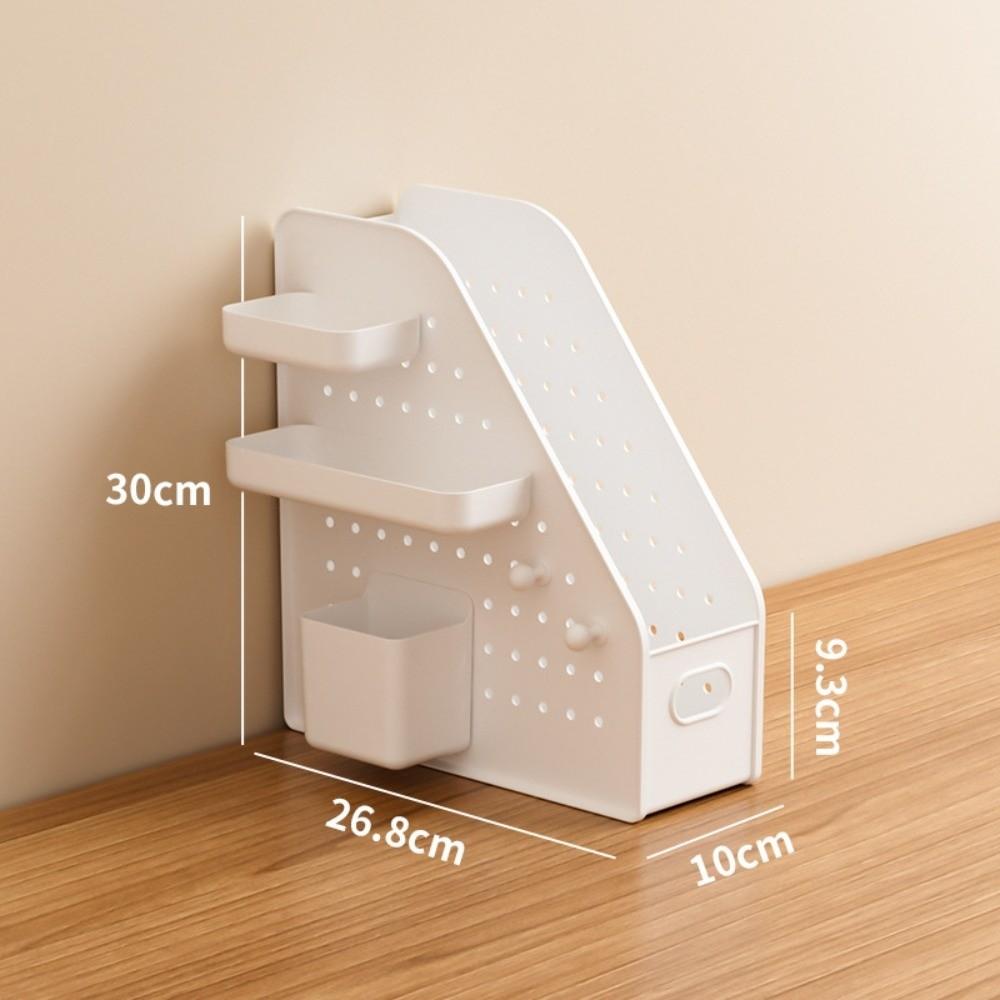 Pegboard Design Desktop File Storage Rack with Pegboard Organizer DIY Perforated Board Storage Box Stable File Organizer Holder