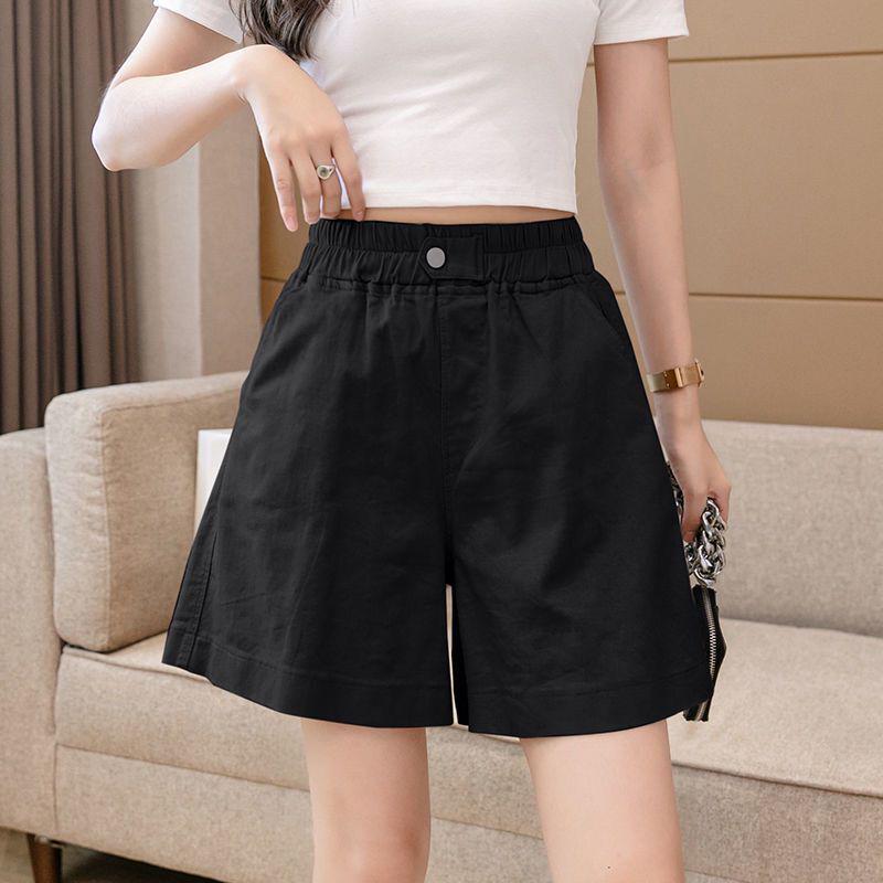 2026 Women's Korean Style High Waist Loose Cotton Shorts - Summer Slimming Five-Point Wide Leg Design