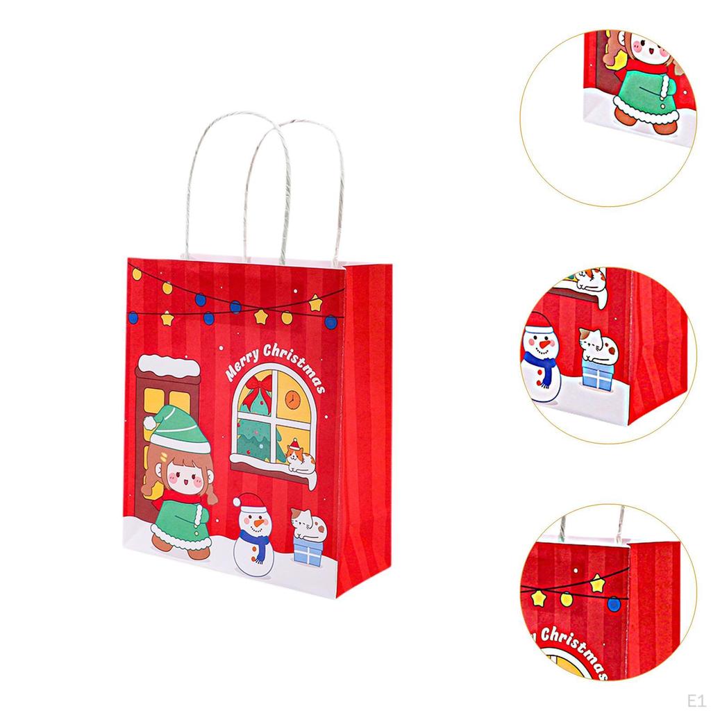 Christmas Gift Bag Random Pattern, Holiday Paper Bag, Party Favor for Cookies Neighbors