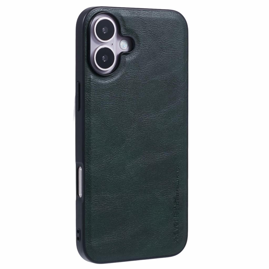 X-LEVEL Bojue-3 Series For iPhone 16 Case Anti-Scratch Leather Coated PC+TPU Back Cover