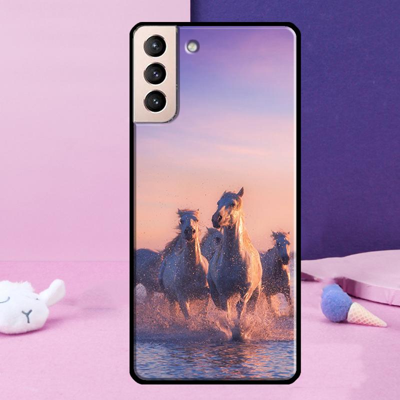 Horses Running Phone Case For Samsung Galaxy S25 S24 Ultra S9 S10 S20 S21 S22 Plus S23 FE S24 FE Cover