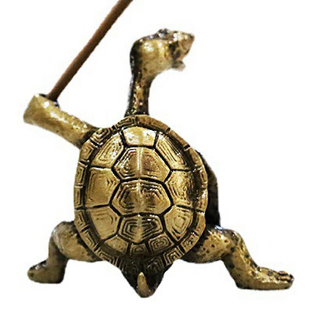 

Creative Incense Holder Turtle Shaped Alloy Incense Burner Stand Ornament for Home Office Meditation