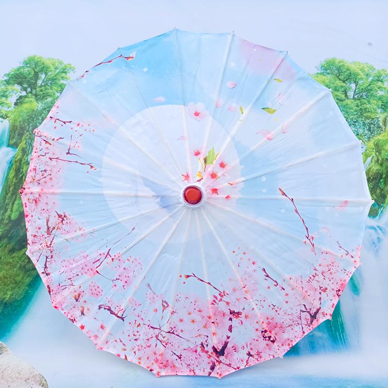 1Pc Japanese Style Colorful Cherry Blossom Vintage Stage Performance Props for Festival Accessories 56cm Umbrella Silk Cloth