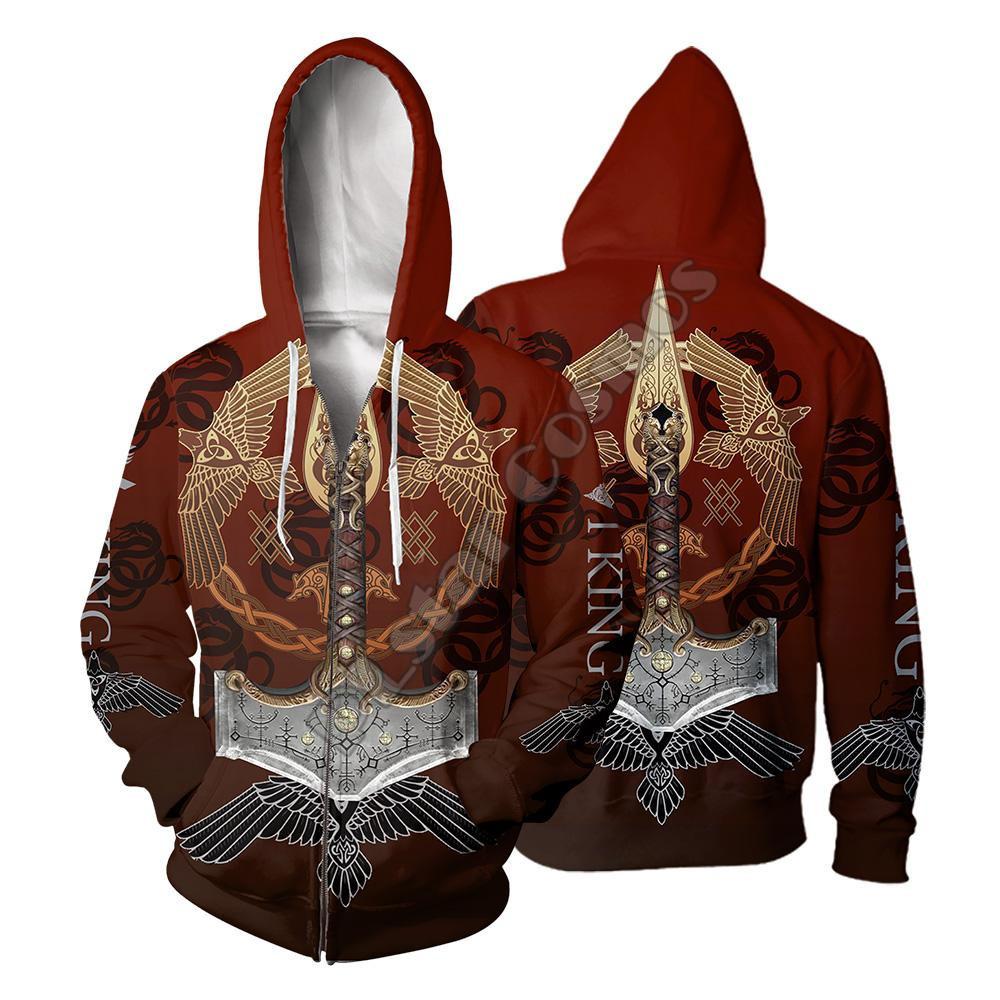 New Tattoo Printed Sweatshirt 3d Zipper Hooded Sweatshirt