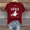 Women's Casual Printed Round Neck Short Sleeve T-Shirt Pullover Top