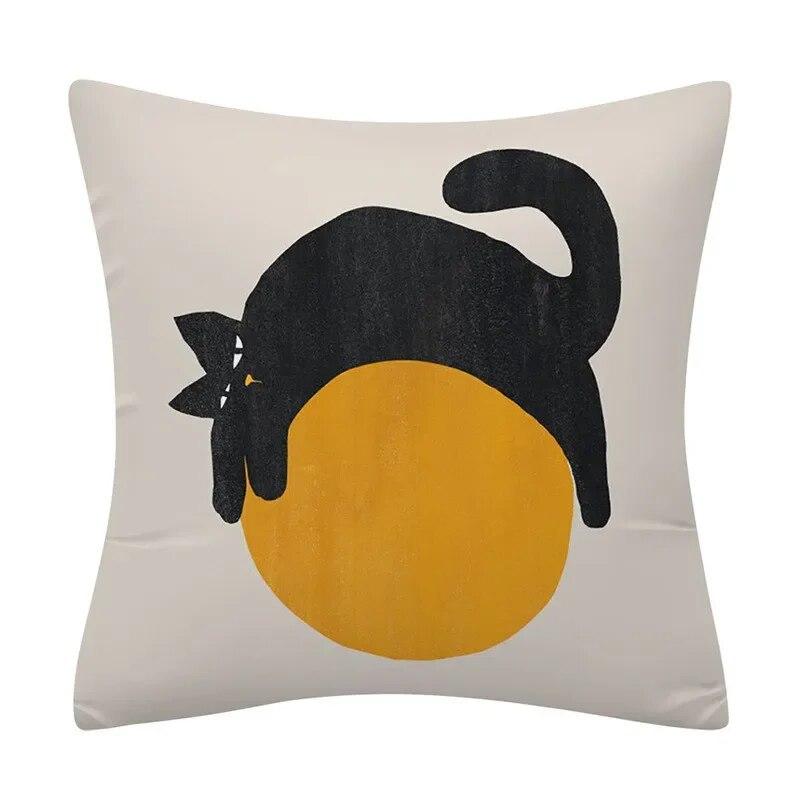 45*45 ס"מ כיסוי כרית בעיצוב גיאומטרי צבעוני יצירתי לספה, למושב משרדי, למותן לרכב, קישוט לבית